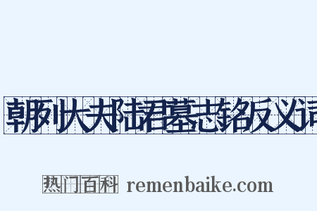朝列大夫陆君墓志铭反义词是什么意思的图片